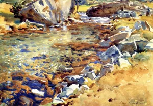 Brook Among the Rocks by Oil Painting Reproduction