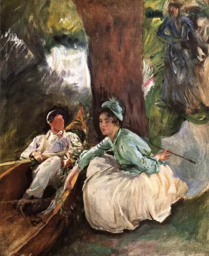 By the River by Oil Painting Reproduction