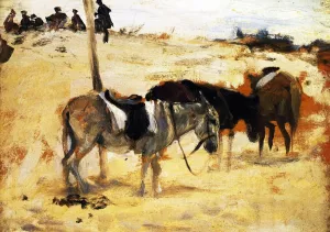 Donkeys in a Moroccan Landscape by John Singer Sargent Oil Painting Reproduction