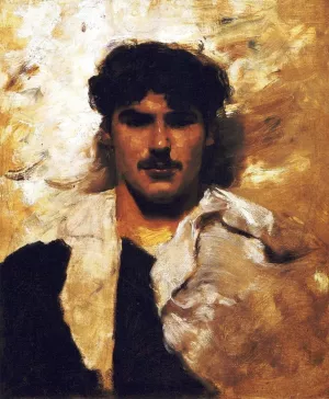 Head of a Male Model by John Singer Sargent - Hand-Painted Oil Painting Reproduction