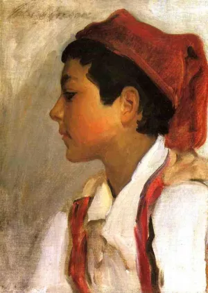 Head of a Neapolitan Boy in Profile by Oil Painting Reproduction