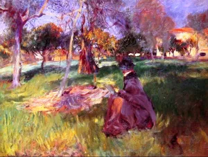 In the Orchard by John Singer Sargent - Hand-Painted Oil Painting Reproduction