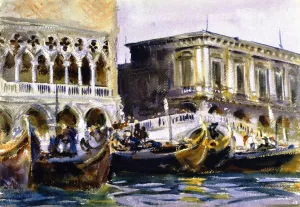 La Riva also known as La Rive degli Schiavoni by John Singer Sargent - Hand-Painted Oil Painting Reproduction