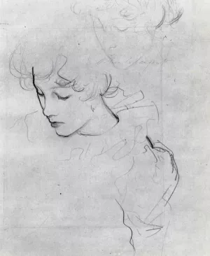 Polly Barnard also known as study for Carnation, Lily, Lily, Rose by John Singer Sargent - Hand-Painted Oil Painting Reproduction