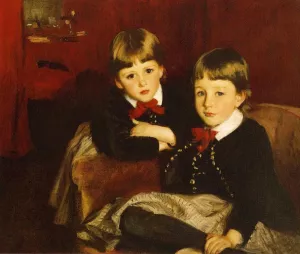 Portrait of Two Children by John Singer Sargent - Hand-Painted Oil Painting Reproduction