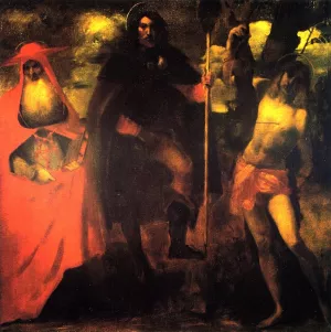 Saint Roch with Saint Jerome and Saint Sebastian after a Picture Attributed to Alessandro Oliverio by John Singer Sargent - Hand-Painted Oil Painting Reproduction