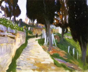 Sketch of Graveyard, Constantinople by John Singer Sargent - Hand-Painted Oil Painting Reproduction