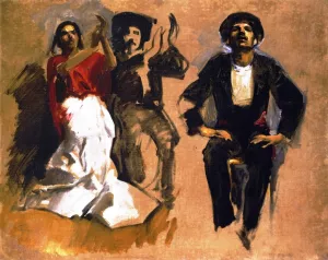Study for Seated Figures 'El Jaleo' by John Singer Sargent - Hand-Painted Oil Painting Reproduction
