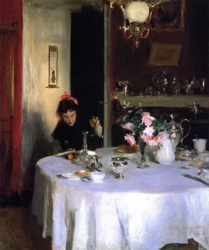 The Breakfast Table also known as Violet Sargent by John Singer Sargent Oil Painting Reproduction