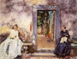 The Garden Wall by John Singer Sargent Oil Painting Reproduction