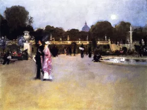 The Luxembourg Gardens at Twilight by John Singer Sargent Oil Painting Reproduction