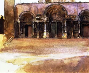 The West Portals of Saint-Gilles-du-Gard by John Singer Sargent - Hand-Painted Oil Painting Reproduction