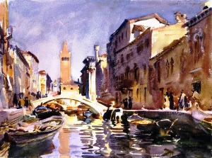 Venetian Canal by John Singer Sargent - Hand-Painted Oil Painting Reproduction